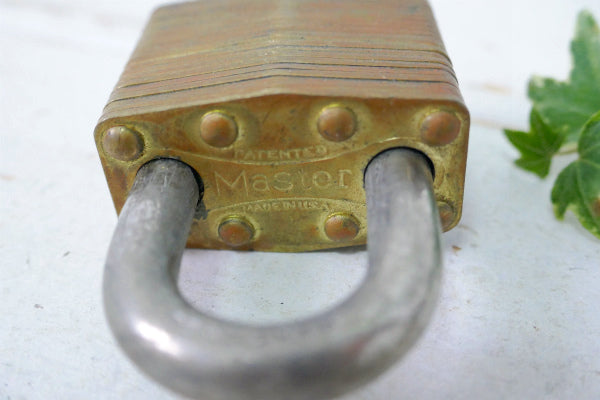 Master Lock Co ライオン マスターロック デッドストック ヴィンテージ 南京錠 パッドロック 真鍮鍵2本付き USA