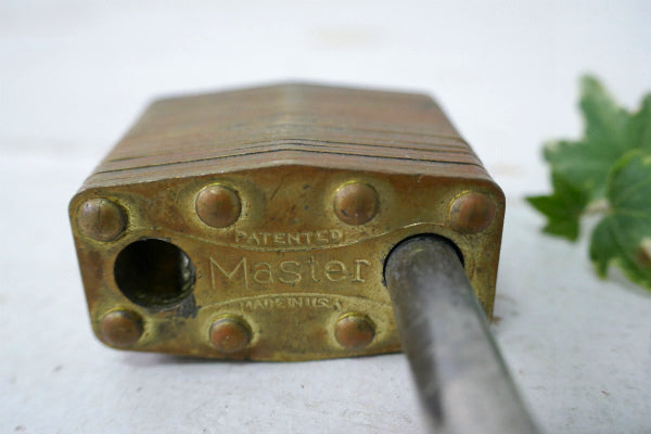 Master Lock Co ライオン マスターロック デッドストック ヴィンテージ 南京錠 パッドロック 真鍮鍵2本付き USA