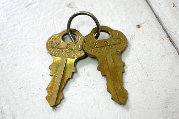 CHICAGO LOCK CO. シカゴ デッドストック ヴィンテージ 南京錠 パッドロック 真鍮鍵2本付き USA