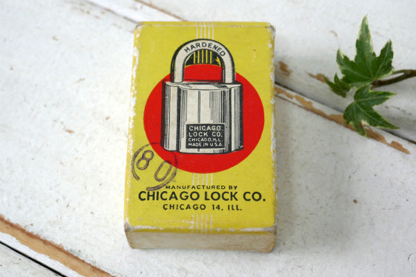 CHICAGO LOCK CO. シカゴ デッドストック ヴィンテージ 南京錠 パッドロック 真鍮鍵2本付き USA