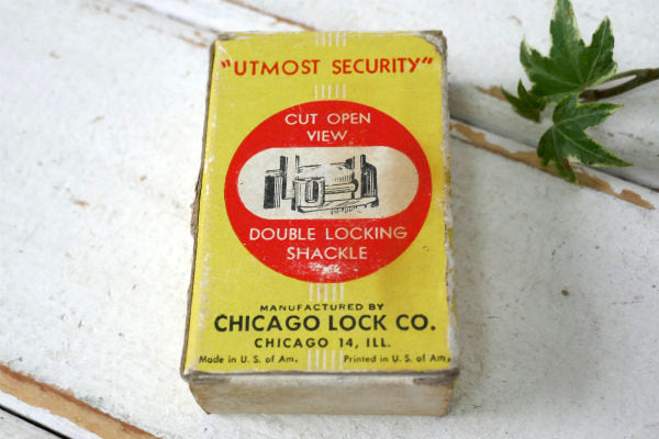 CHICAGO LOCK CO. シカゴ デッドストック ヴィンテージ 南京錠 パッドロック 真鍮鍵2本付き USA