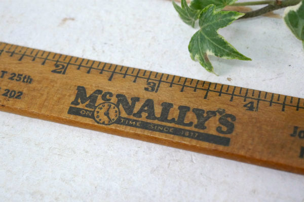 1877's McNaLLY'S アドバタイジング 木製 アンティーク 裁縫 ミシン ルーラー 定規 USA