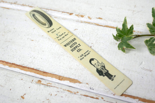 1909's~ WESTERN AUTO SUPPLY CO ノベルティ 自動車部品 アンティーク 1920's ルーラー 定規 USA