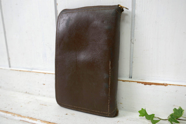 BELL SYSTEM PACIFIC TELEPHONE ベルシステム 電話会社 レザー製 アドバタイジング ヴィンテージ リングファイル 手帳 TALONジップ