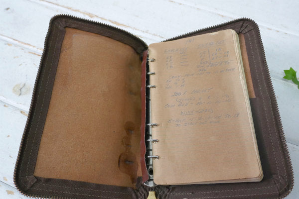 BELL SYSTEM PACIFIC TELEPHONE ベルシステム 電話会社 レザー製 アドバタイジング ヴィンテージ リングファイル 手帳 TALONジップ