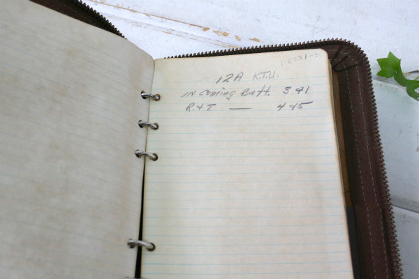 BELL SYSTEM PACIFIC TELEPHONE ベルシステム 電話会社 レザー製 アドバタイジング ヴィンテージ リングファイル 手帳 TALONジップ