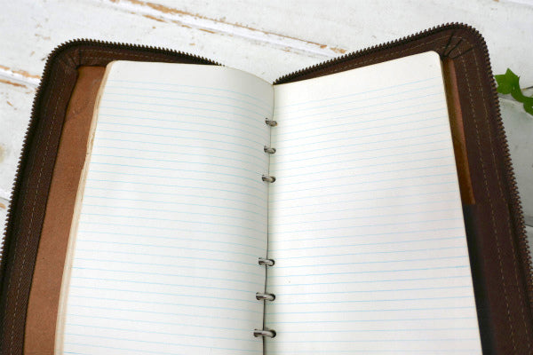 BELL SYSTEM PACIFIC TELEPHONE ベルシステム 電話会社 レザー製 アドバタイジング ヴィンテージ リングファイル 手帳 TALONジップ