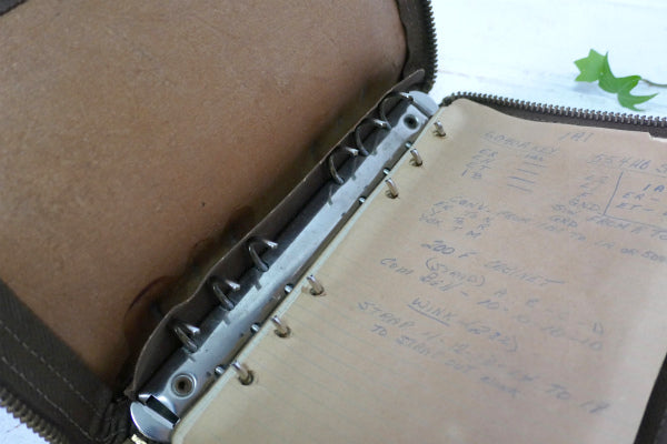 BELL SYSTEM PACIFIC TELEPHONE ベルシステム 電話会社 レザー製 アドバタイジング ヴィンテージ リングファイル 手帳 TALONジップ