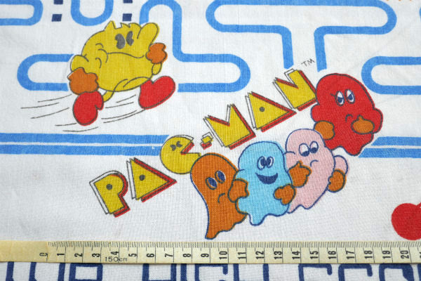 パックマン PAC-MAN ナムコ ゲーム 80年代 アメリカ製 ヴィンテージ ユーズドシーツ ハーフサイズ