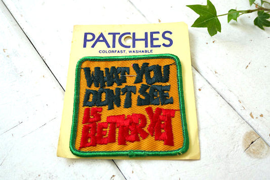 1970s WHAT YOU DONT SEE デッドストック アメリカンビンテージ 刺繍 ワッペン メッセージ USA ラスタカラー