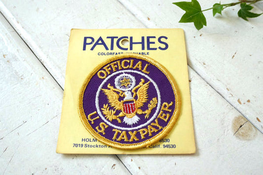 OFFICIAL U.S. TAXPAYER イーグル ヴィンテージ 刺繍 ワッペン パッチ 納税者 ファッション アクセサリー