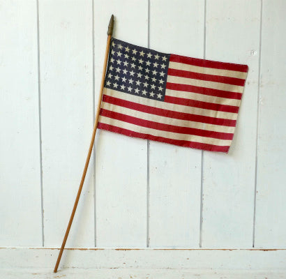 48スター 星条旗 木製ポール付き ヴィンテージ アメリカンフラッグ 旗 アメリカ国旗 星条旗 USA