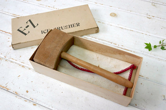 BAR バーテンダー E-Z ICE CRUSHER 木製ハンマー アイスマレット ルイスバッグ ヴィンテージ アイスクラッシュ USA カクテル