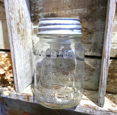 MISSION MASON JAR California 1920's アンティーク メイソンジャー ガラス瓶 ガラスジャー 保存瓶 USA