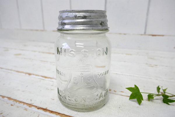 MISSION MASON  JAR California 1920's アンティーク メイソンジャー ガラス瓶 ガラスジャー 保存瓶 USA