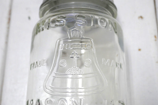 MISSION MASON  JAR California 1920's アンティーク メイソンジャー ガラス瓶 ガラスジャー 保存瓶 USA