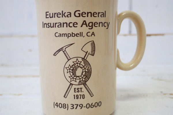 1970年代 Eureka General Insurance Agency カリフォルニア州 保険会社 セラミック製 ヴィンテージ マグカップ コーヒーマグ アドバタイジング