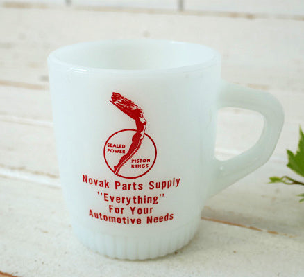 Fire King ファイヤーキング SEALED POWER PISTON RINGS 自動車部品 マグカップ リブドボトム マグカップ アドマグ 食器 USA