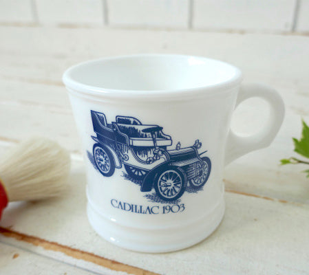 SURREY キャデラック 1903 クラシックカー ミルクガラス製 ヴィンテージ シェービングカップ 髭剃りカップ USA