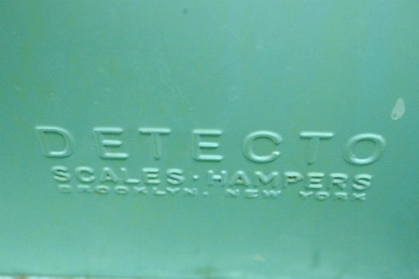 DETECTO ミントグリーン 花柄 ハンドペイント 50's ヴィンテージ ハンパー ランドリーバスケット カゴ ゴミ箱 ダストボックス