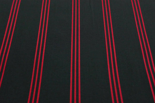 デッドストック 黒×赤 三本縞 ３本 ストライプ柄 ファブリック 生地 ハンドメイド 手芸 レトロ
