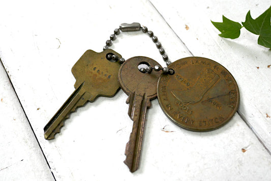 1960’s トニーラマ ウエスタンブーツ ヴィンテージ メダル キーホルダー&OLD オールド キーチェーン USPS キー 鍵2本付き ウエスタンブーツ