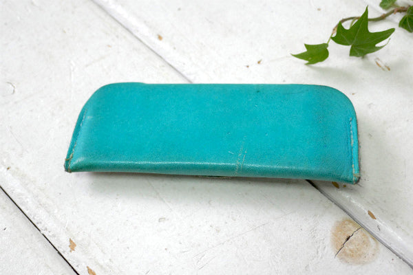 ターコイズブルー ネイティブアメリカン インディアン レザーケース入り ヴィンテージ ハンドミラー 手鏡  爪やすり USA