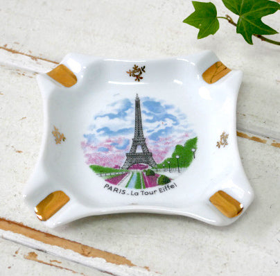 Limoges リモージュ フランス エッフェル塔 パリ 陶器製 ヴィンテージ 灰皿 アシュトレイ スーベニア