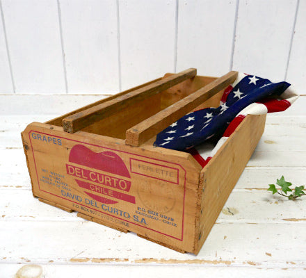 カリフォルニア ぶどう農園 グレープ ビンテージ ウッドボックス 木箱 フルーツ ガーデニング US