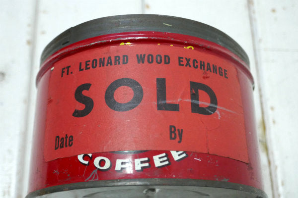 1959's SOLD ステッカー付き フォルジャーズ レッド・ブリキ製・ヴィンテージ・コーヒー缶・coffee 缶 US