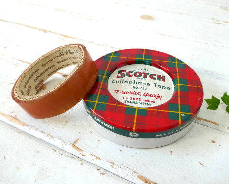 1950's 3Mカンパニー SCOTCH スコッチテープ No.600 ティン缶 ヴィンテージ テープ缶 ステーショナリー USA