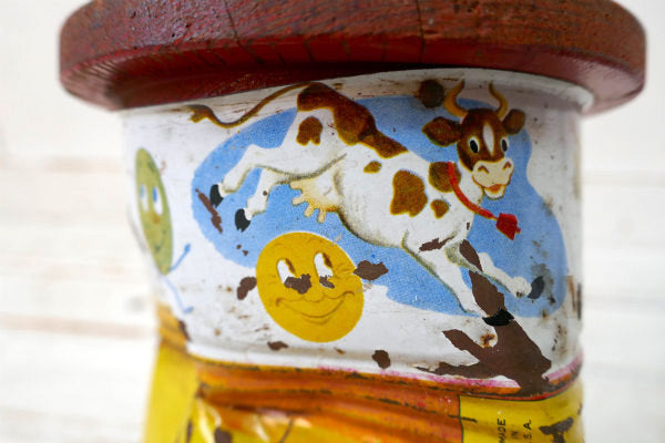 フィッシャープライス ミュージカルチャイム ３匹のこぶた 猫 牛 レトロ 1950's ヴィンテージ おもちゃ TOY オモチャ 玩具 USA ハンプティ ダンプティ