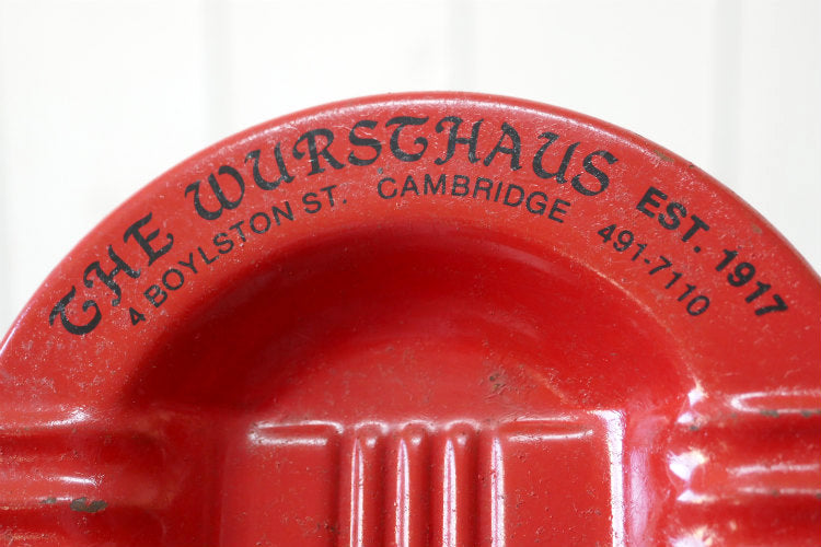 EST 1917 THE WURSTHAUS  ケンブリッジ 老舗 レストラン アドバタイジング ティン製 ヴィンテージ 灰皿 アシュトレイ USA
