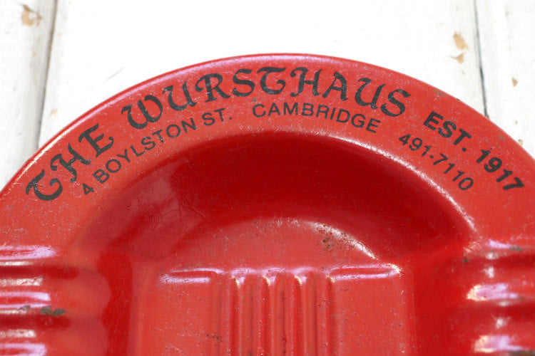 EST 1917 THE WURSTHAUS  ケンブリッジ 老舗 レストラン アドバタイジング ティン製 ヴィンテージ 灰皿 アシュトレイ USA