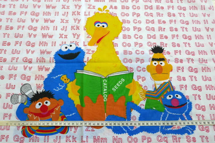 セサミストリートの仲間たち アルファベット&読書柄 ヴィンテージ ピローケース 枕カバー キャラクター Sesame Street