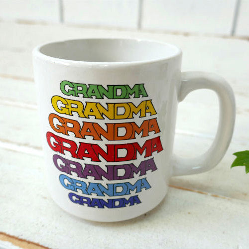 GRANDMA グランマ おばあちゃん レインボー 虹 セラミック製 70's ヴィンテージ マグカップ コーヒーマグ 食器 USA