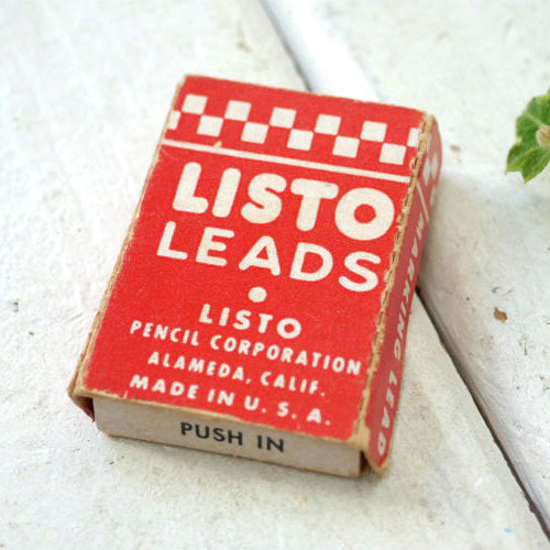 LISTO PENCIL CO 赤×白 チェッカー柄 CALIF 50's ヴィンテージ ペンシル芯 パッケージ USA