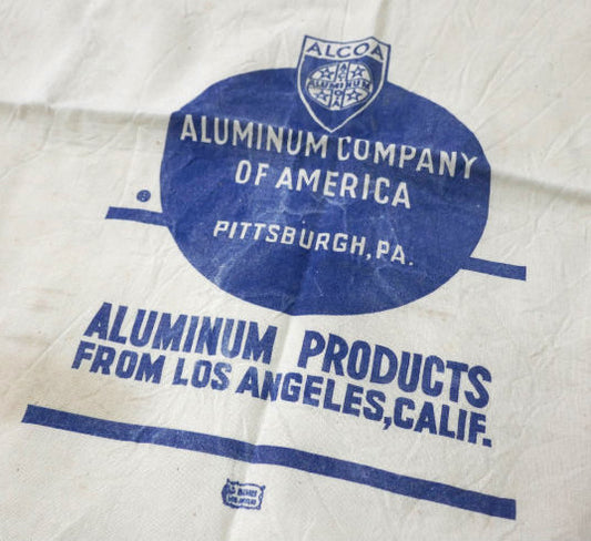ALCOA カリフォルニア CALIF Los Angeles アルミニウム会社 大きな ヴィンテージ 布袋 サック 袋