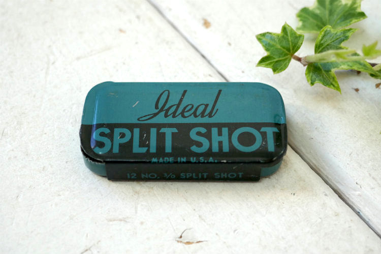 Ideal デッドストック SPLIT SHOT 1950's ヴィンテージ ティン缶 3個セット 釣具 フィッシング USA バスフィッシング 釣り道具