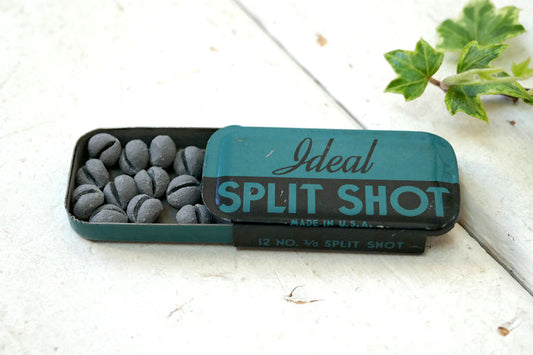 Ideal デッドストック SPLIT SHOT 1950's ヴィンテージ ティン缶 釣具 フィッシング USA バスフィッシング 釣り道具