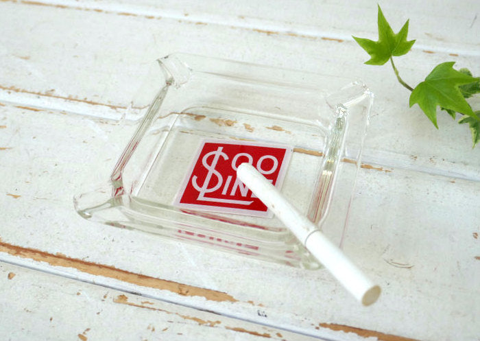 Soo Line スーライン 鉄道 ＄ ガラス製 アドバタイジング ヴィンテージ 灰皿 アシュトレイ USA