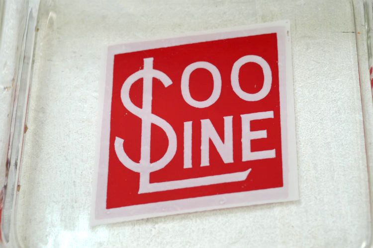 Soo Line スーライン 鉄道 ＄ ガラス製 アドバタイジング ヴィンテージ 灰皿 アシュトレイ USA