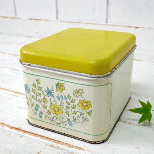 CHEINCO 花柄 フラワー ティン製 70's ヴィンテージ キャニスター ティン缶 ブリキ缶 USA ①