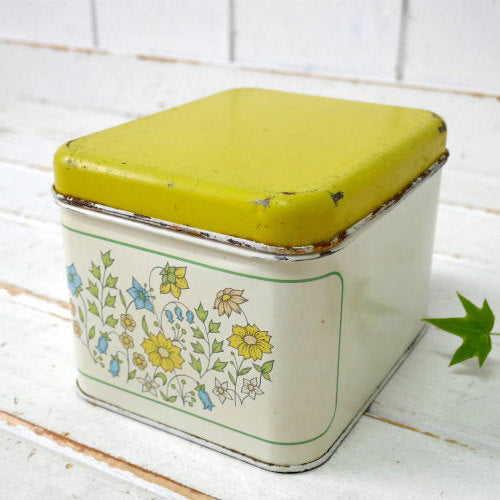 CHEINCO 花柄 フラワー ティン製 70's ヴィンテージ キャニスター ティン缶 ブリキ缶 USA ②