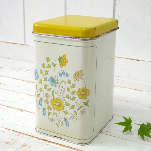 CHEINCO 花柄 フラワー ティン製 70's ヴィンテージ キャニスター ティン缶 ブリキ缶 USA ③